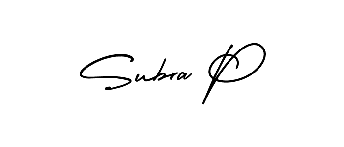 How to Draw Subra P signature style? AmerikaSignatureDemo-Regular is a latest design signature styles for name Subra P. Subra P signature style 3 images and pictures png