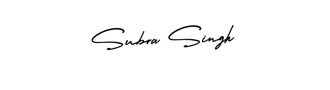 The best way (AmerikaSignatureDemo-Regular) to make a short signature is to pick only two or three words in your name. The name Subra Singh include a total of six letters. For converting this name. Subra Singh signature style 3 images and pictures png