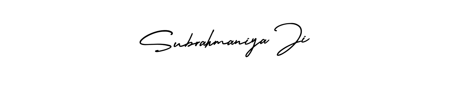 It looks lik you need a new signature style for name Subrahmaniya Ji. Design unique handwritten (AmerikaSignatureDemo-Regular) signature with our free signature maker in just a few clicks. Subrahmaniya Ji signature style 3 images and pictures png