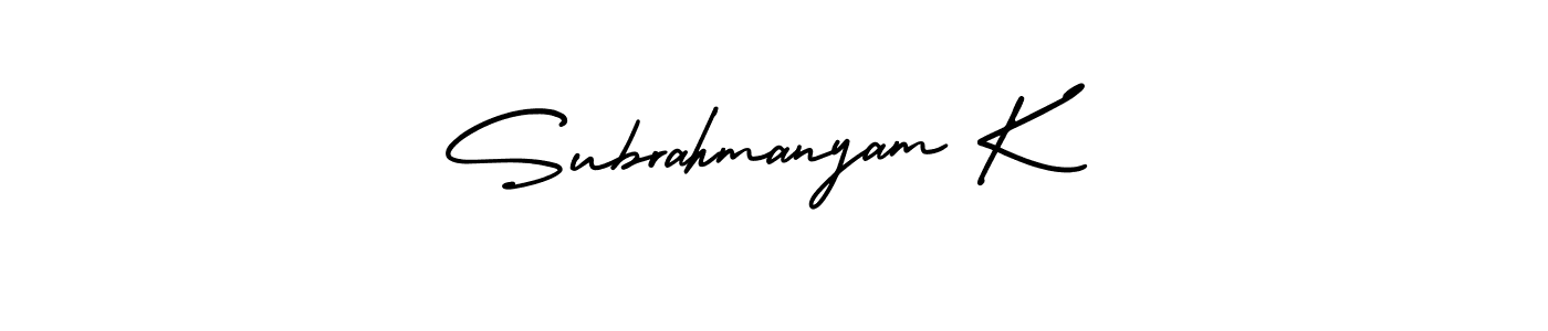 You can use this online signature creator to create a handwritten signature for the name Subrahmanyam K. This is the best online autograph maker. Subrahmanyam K signature style 3 images and pictures png