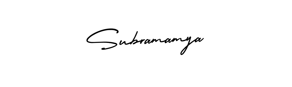 AmerikaSignatureDemo-Regular is a professional signature style that is perfect for those who want to add a touch of class to their signature. It is also a great choice for those who want to make their signature more unique. Get Subramamya name to fancy signature for free. Subramamya signature style 3 images and pictures png