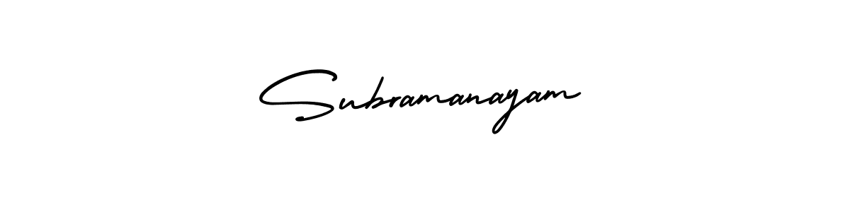 You should practise on your own different ways (AmerikaSignatureDemo-Regular) to write your name (Subramanayam) in signature. don't let someone else do it for you. Subramanayam signature style 3 images and pictures png
