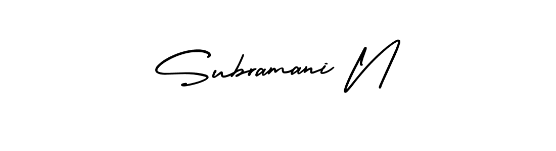 Make a beautiful signature design for name Subramani N. With this signature (AmerikaSignatureDemo-Regular) style, you can create a handwritten signature for free. Subramani N signature style 3 images and pictures png