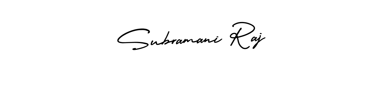 This is the best signature style for the Subramani Raj name. Also you like these signature font (AmerikaSignatureDemo-Regular). Mix name signature. Subramani Raj signature style 3 images and pictures png