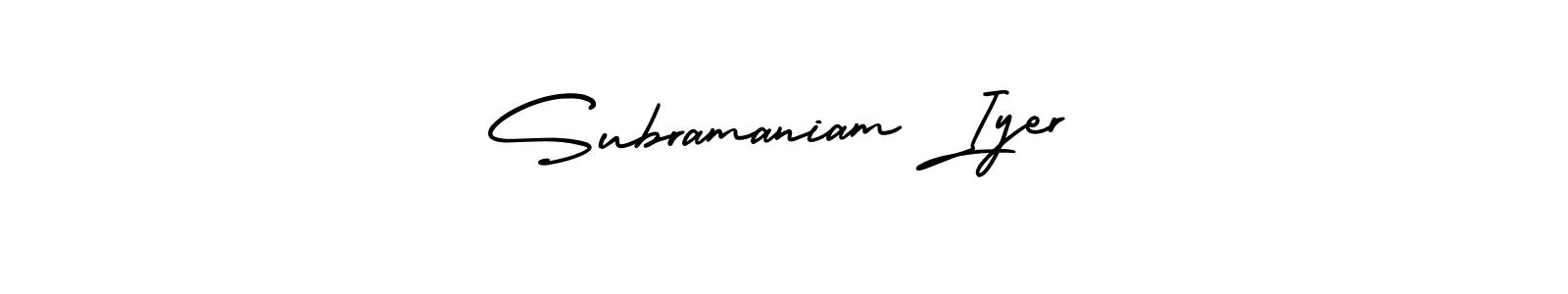 How to make Subramaniam Iyer signature? AmerikaSignatureDemo-Regular is a professional autograph style. Create handwritten signature for Subramaniam Iyer name. Subramaniam Iyer signature style 3 images and pictures png