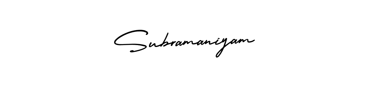 if you are searching for the best signature style for your name Subramaniyam. so please give up your signature search. here we have designed multiple signature styles  using AmerikaSignatureDemo-Regular. Subramaniyam signature style 3 images and pictures png