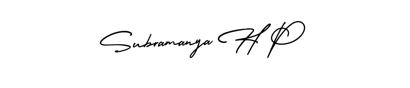 Design your own signature with our free online signature maker. With this signature software, you can create a handwritten (AmerikaSignatureDemo-Regular) signature for name Subramanya H P. Subramanya H P signature style 3 images and pictures png