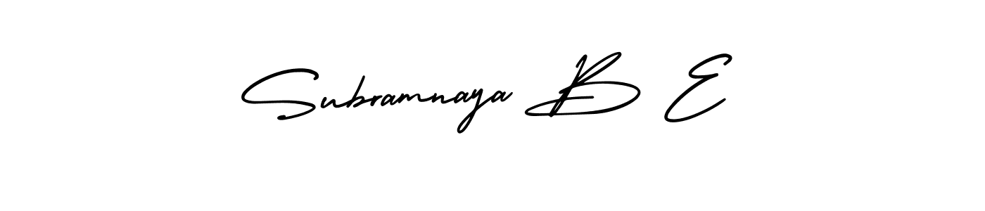 if you are searching for the best signature style for your name Subramnaya B E. so please give up your signature search. here we have designed multiple signature styles  using AmerikaSignatureDemo-Regular. Subramnaya B E signature style 3 images and pictures png