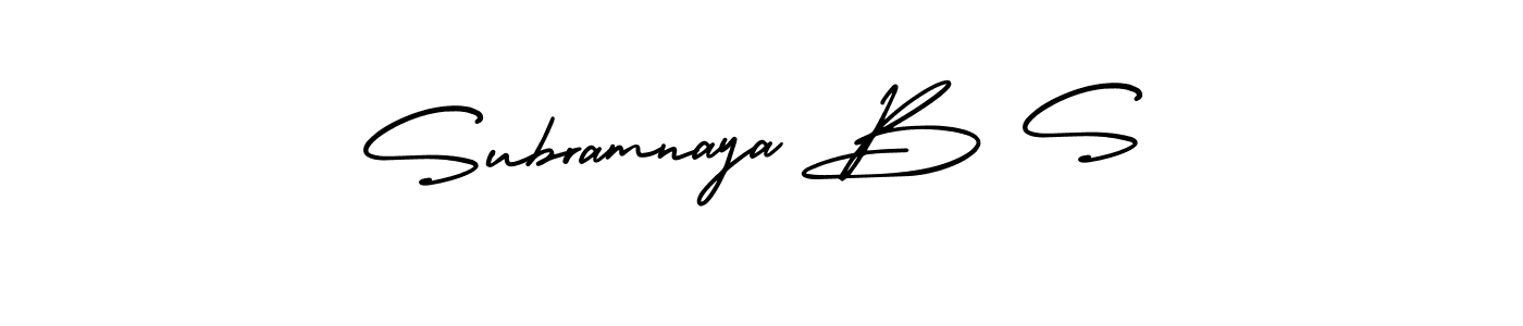 How to make Subramnaya B S name signature. Use AmerikaSignatureDemo-Regular style for creating short signs online. This is the latest handwritten sign. Subramnaya B S signature style 3 images and pictures png