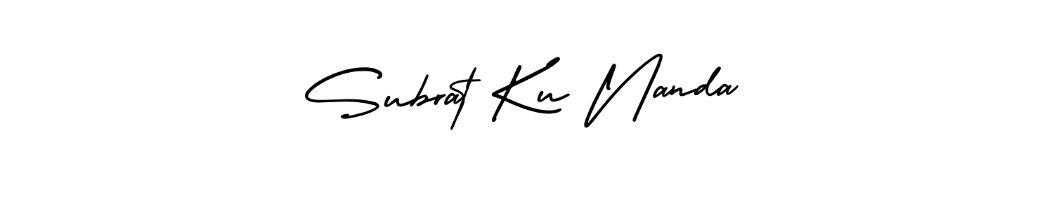 Subrat Ku Nanda stylish signature style. Best Handwritten Sign (AmerikaSignatureDemo-Regular) for my name. Handwritten Signature Collection Ideas for my name Subrat Ku Nanda. Subrat Ku Nanda signature style 3 images and pictures png