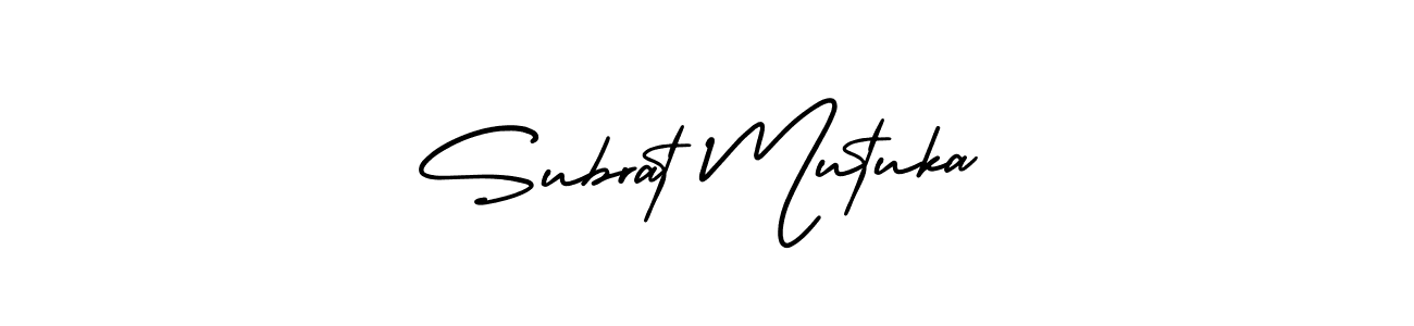 How to Draw Subrat Mutuka signature style? AmerikaSignatureDemo-Regular is a latest design signature styles for name Subrat Mutuka. Subrat Mutuka signature style 3 images and pictures png