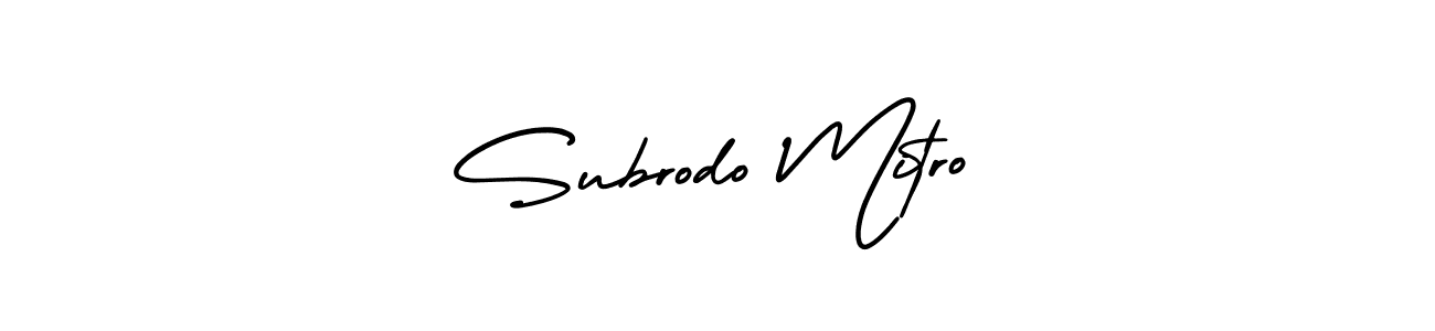 How to Draw Subrodo Mitro signature style? AmerikaSignatureDemo-Regular is a latest design signature styles for name Subrodo Mitro. Subrodo Mitro signature style 3 images and pictures png