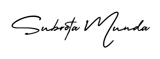 The AmerikaSignatureDemo-Regular font transforms the name Subrota Munda into an executive sign with sharp precision and distinguished character. Subrota Munda signature style 3 images and pictures png
