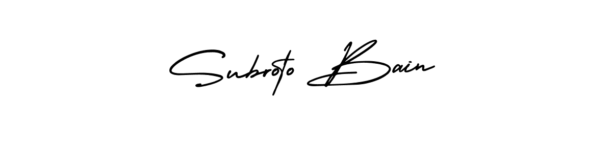 It looks lik you need a new signature style for name Subroto Bain. Design unique handwritten (AmerikaSignatureDemo-Regular) signature with our free signature maker in just a few clicks. Subroto Bain signature style 3 images and pictures png