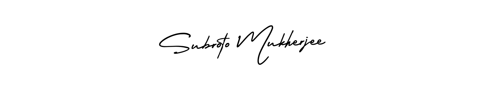 How to make Subroto Mukherjee name signature. Use AmerikaSignatureDemo-Regular style for creating short signs online. This is the latest handwritten sign. Subroto Mukherjee signature style 3 images and pictures png