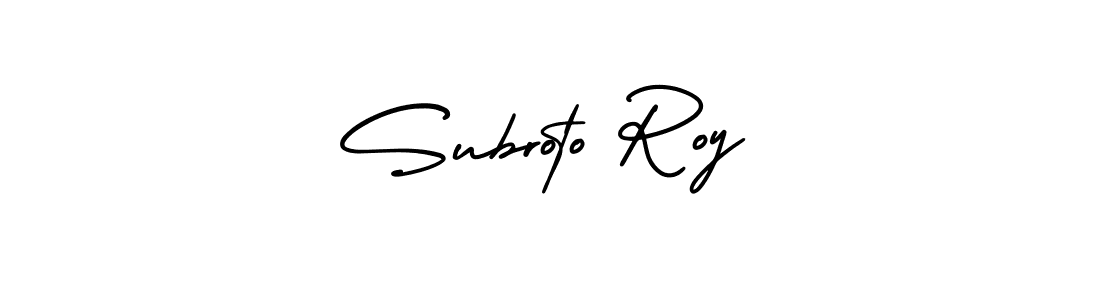 You should practise on your own different ways (AmerikaSignatureDemo-Regular) to write your name (Subroto Roy) in signature. don't let someone else do it for you. Subroto Roy signature style 3 images and pictures png