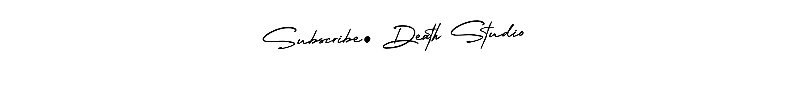 This is the best signature style for the Subscribe• Death Studio  name. Also you like these signature font (AmerikaSignatureDemo-Regular). Mix name signature. Subscribe• Death Studio  signature style 3 images and pictures png