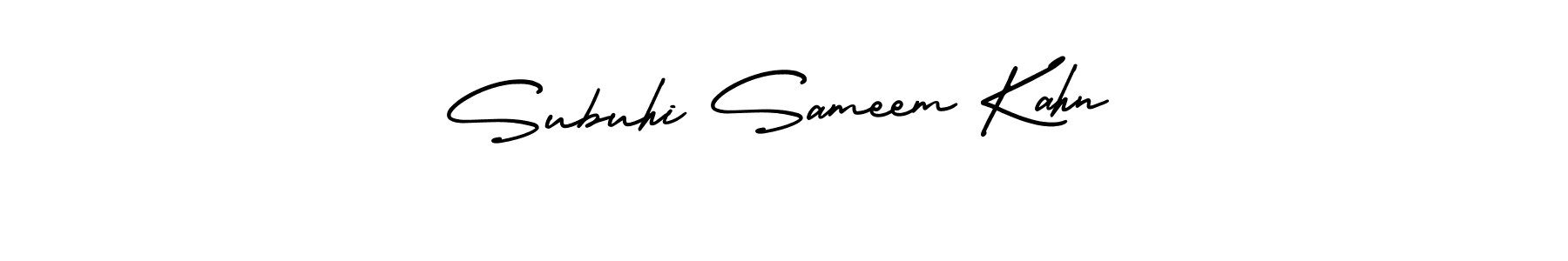 It looks lik you need a new signature style for name Subuhi Sameem Kahn. Design unique handwritten (AmerikaSignatureDemo-Regular) signature with our free signature maker in just a few clicks. Subuhi Sameem Kahn signature style 3 images and pictures png