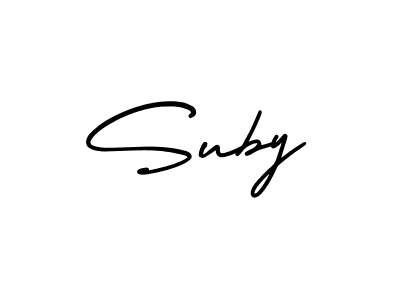 The best way (AmerikaSignatureDemo-Regular) to make a short signature is to pick only two or three words in your name. The name Suby include a total of six letters. For converting this name. Suby signature style 3 images and pictures png
