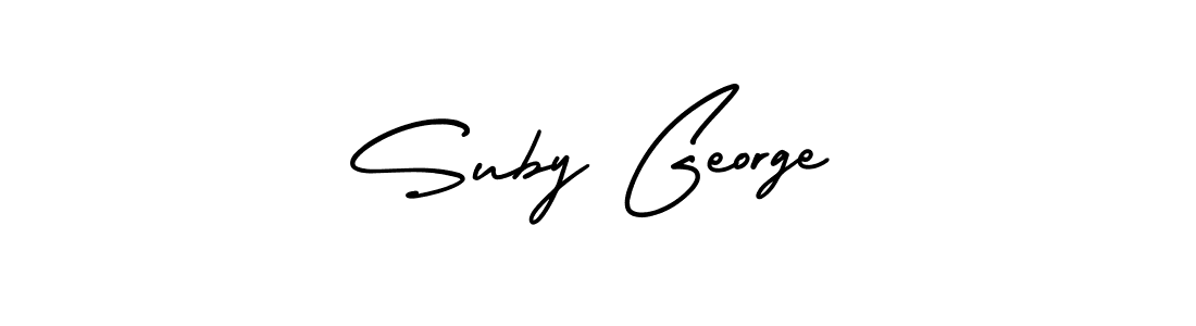 This is the best signature style for the Suby George name. Also you like these signature font (AmerikaSignatureDemo-Regular). Mix name signature. Suby George signature style 3 images and pictures png