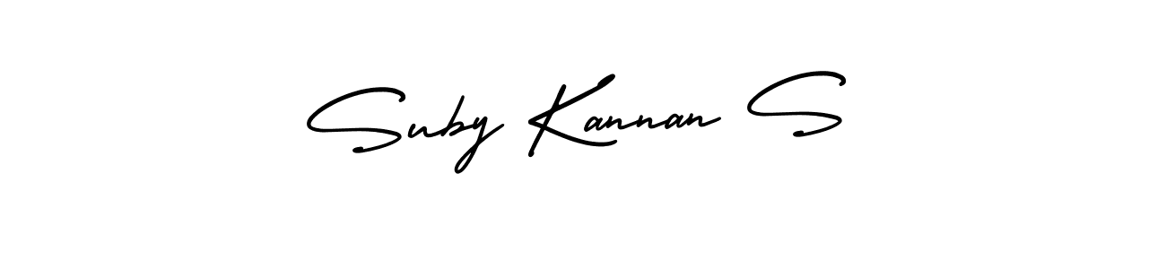 This is the best signature style for the Suby Kannan S name. Also you like these signature font (AmerikaSignatureDemo-Regular). Mix name signature. Suby Kannan S signature style 3 images and pictures png
