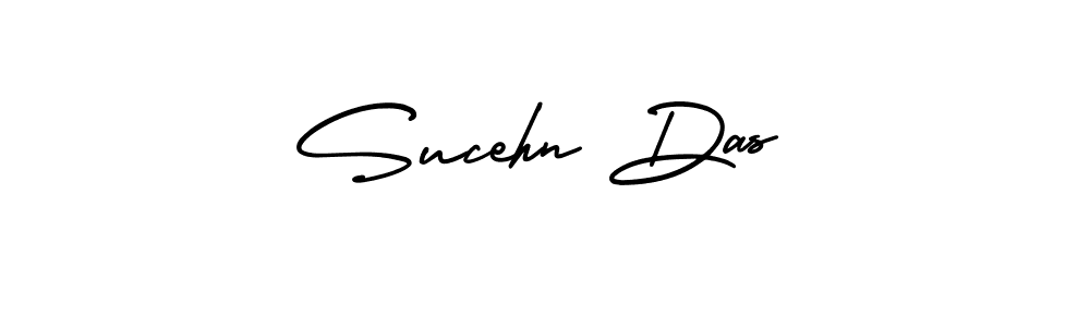 The best way (AmerikaSignatureDemo-Regular) to make a short signature is to pick only two or three words in your name. The name Sucehn Das include a total of six letters. For converting this name. Sucehn Das signature style 3 images and pictures png