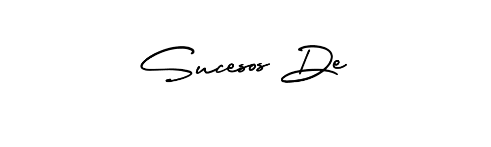 How to make Sucesos De name signature. Use AmerikaSignatureDemo-Regular style for creating short signs online. This is the latest handwritten sign. Sucesos De signature style 3 images and pictures png