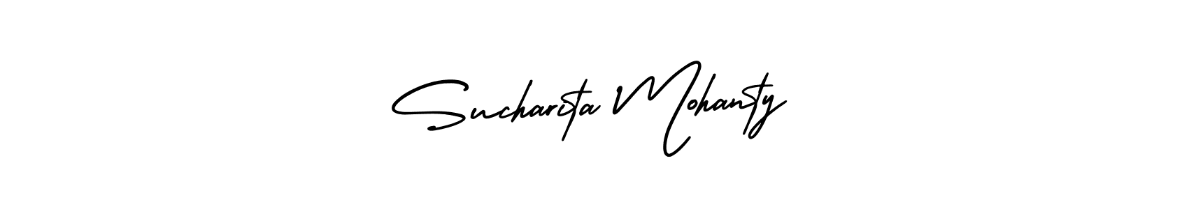 The best way (AmerikaSignatureDemo-Regular) to make a short signature is to pick only two or three words in your name. The name Sucharita Mohanty include a total of six letters. For converting this name. Sucharita Mohanty signature style 3 images and pictures png