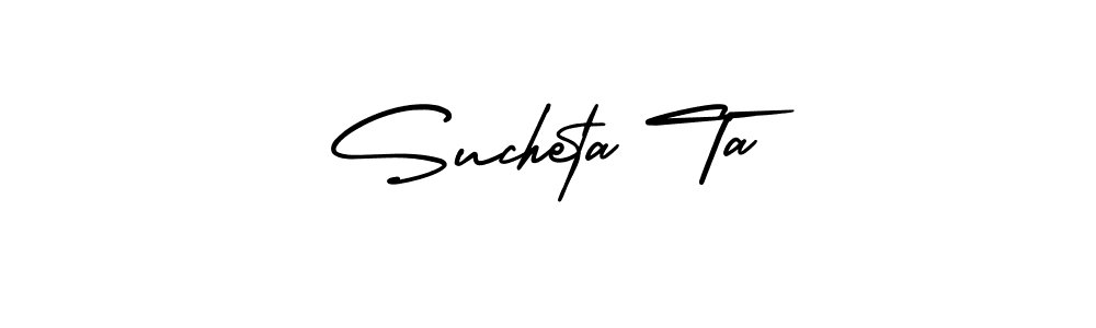 if you are searching for the best signature style for your name Sucheta Ta. so please give up your signature search. here we have designed multiple signature styles  using AmerikaSignatureDemo-Regular. Sucheta Ta signature style 3 images and pictures png