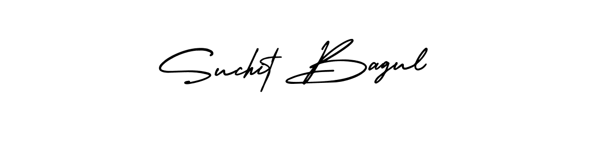 The best way (AmerikaSignatureDemo-Regular) to make a short signature is to pick only two or three words in your name. The name Suchit Bagul include a total of six letters. For converting this name. Suchit Bagul signature style 3 images and pictures png