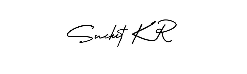 Design your own signature with our free online signature maker. With this signature software, you can create a handwritten (AmerikaSignatureDemo-Regular) signature for name Suchit K R. Suchit K R signature style 3 images and pictures png