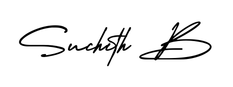 Upgrade your professional image with Suchith B signature created with AmerikaSignatureDemo-Regular font. Fast, free, and watermark-free download. Suchith B signature style 3 images and pictures png