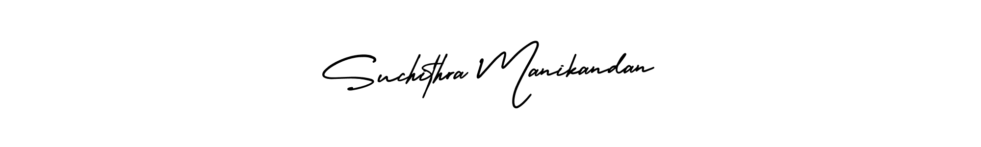 AmerikaSignatureDemo-Regular is a professional signature style that is perfect for those who want to add a touch of class to their signature. It is also a great choice for those who want to make their signature more unique. Get Suchithra Manikandan name to fancy signature for free. Suchithra Manikandan signature style 3 images and pictures png