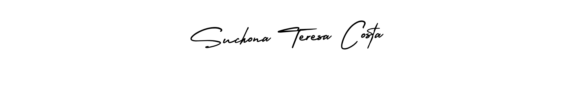 Suchona Teresa Costa stylish signature style. Best Handwritten Sign (AmerikaSignatureDemo-Regular) for my name. Handwritten Signature Collection Ideas for my name Suchona Teresa Costa. Suchona Teresa Costa signature style 3 images and pictures png