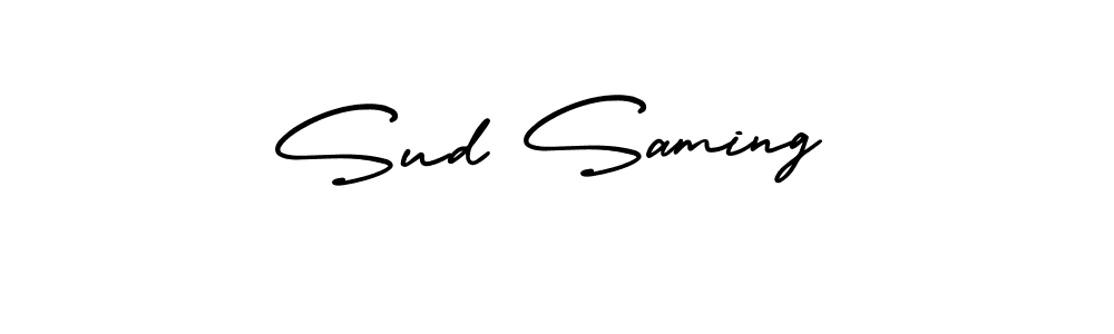 Similarly AmerikaSignatureDemo-Regular is the best handwritten signature design. Signature creator online .You can use it as an online autograph creator for name Sud Saming. Sud Saming signature style 3 images and pictures png