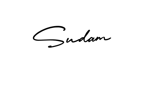 How to make Sudam name signature. Use AmerikaSignatureDemo-Regular style for creating short signs online. This is the latest handwritten sign. Sudam signature style 3 images and pictures png