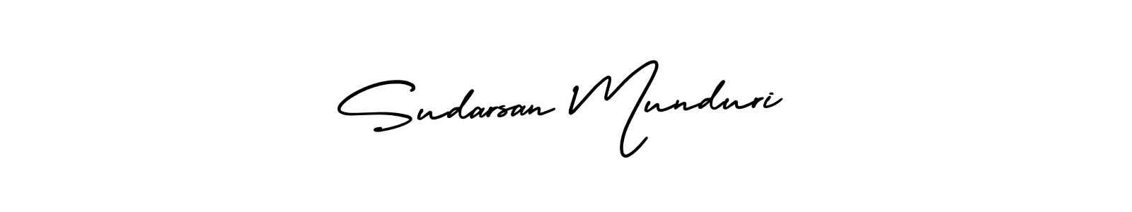 You should practise on your own different ways (AmerikaSignatureDemo-Regular) to write your name (Sudarsan Munduri) in signature. don't let someone else do it for you. Sudarsan Munduri signature style 3 images and pictures png