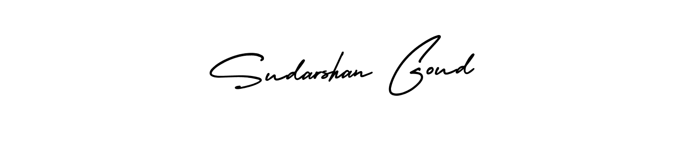 This is the best signature style for the Sudarshan Goud name. Also you like these signature font (AmerikaSignatureDemo-Regular). Mix name signature. Sudarshan Goud signature style 3 images and pictures png