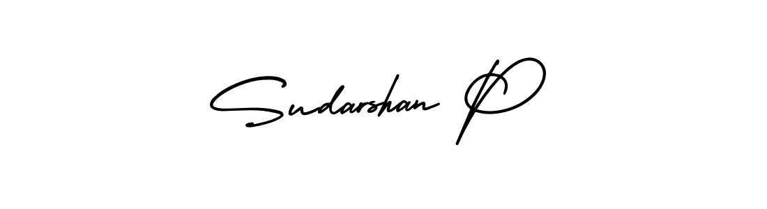 Sudarshan P stylish signature style. Best Handwritten Sign (AmerikaSignatureDemo-Regular) for my name. Handwritten Signature Collection Ideas for my name Sudarshan P. Sudarshan P signature style 3 images and pictures png