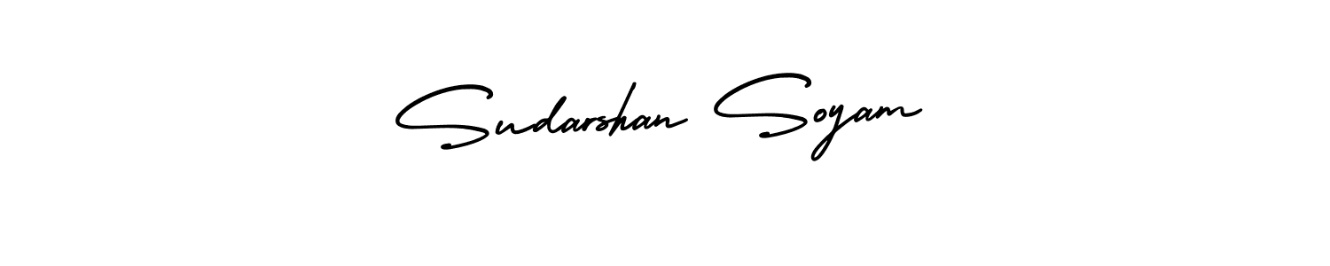 This is the best signature style for the Sudarshan Soyam name. Also you like these signature font (AmerikaSignatureDemo-Regular). Mix name signature. Sudarshan Soyam signature style 3 images and pictures png