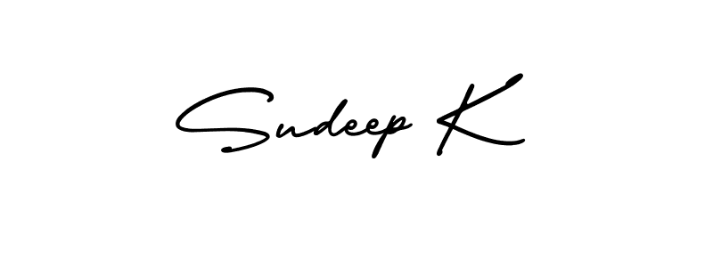 How to make Sudeep K name signature. Use AmerikaSignatureDemo-Regular style for creating short signs online. This is the latest handwritten sign. Sudeep K signature style 3 images and pictures png