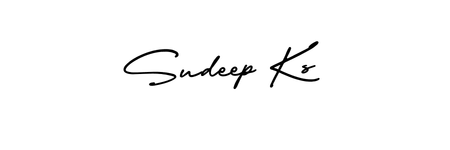 How to make Sudeep Ks name signature. Use AmerikaSignatureDemo-Regular style for creating short signs online. This is the latest handwritten sign. Sudeep Ks signature style 3 images and pictures png