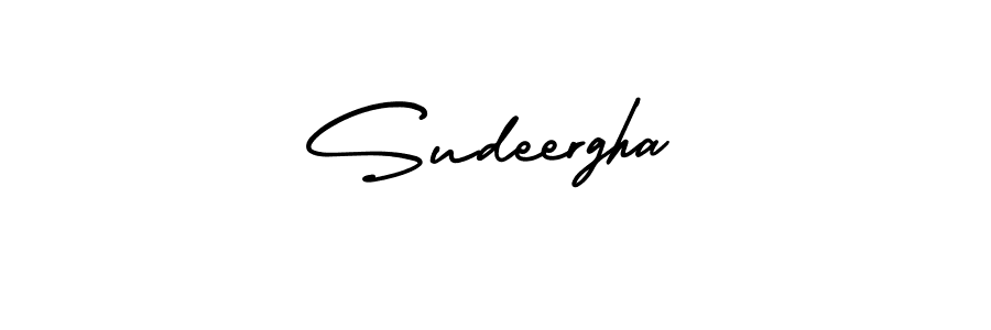How to make Sudeergha signature? AmerikaSignatureDemo-Regular is a professional autograph style. Create handwritten signature for Sudeergha name. Sudeergha signature style 3 images and pictures png