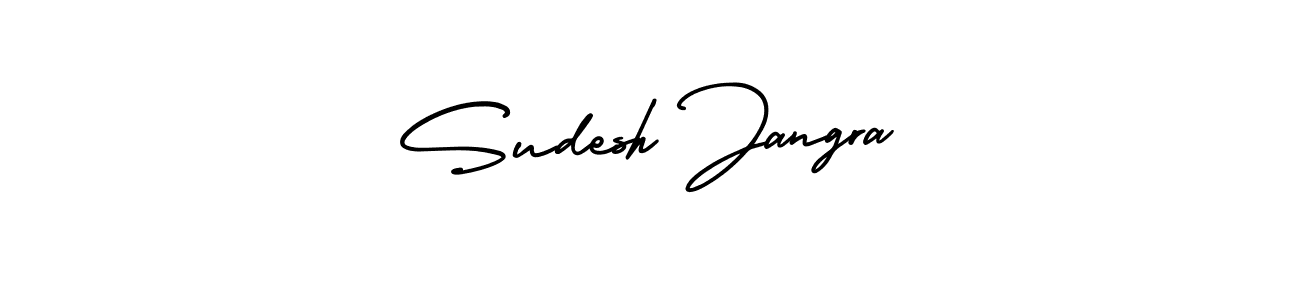 Also You can easily find your signature by using the search form. We will create Sudesh Jangra name handwritten signature images for you free of cost using AmerikaSignatureDemo-Regular sign style. Sudesh Jangra signature style 3 images and pictures png