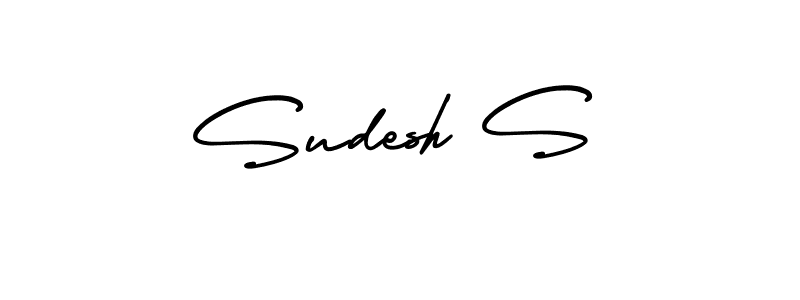 Make a beautiful signature design for name Sudesh S. With this signature (AmerikaSignatureDemo-Regular) style, you can create a handwritten signature for free. Sudesh S signature style 3 images and pictures png