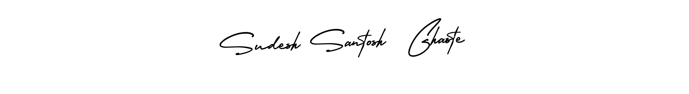 How to make Sudesh Santosh  Ghaste name signature. Use AmerikaSignatureDemo-Regular style for creating short signs online. This is the latest handwritten sign. Sudesh Santosh  Ghaste signature style 3 images and pictures png