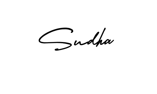 You should practise on your own different ways (AmerikaSignatureDemo-Regular) to write your name (Sudha) in signature. don't let someone else do it for you. Sudha signature style 3 images and pictures png