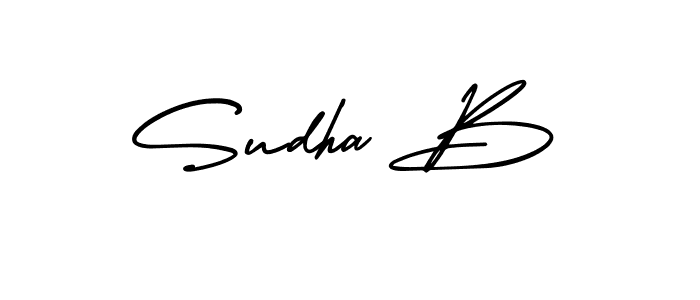 The best way (AmerikaSignatureDemo-Regular) to make a short signature is to pick only two or three words in your name. The name Sudha B include a total of six letters. For converting this name. Sudha B signature style 3 images and pictures png