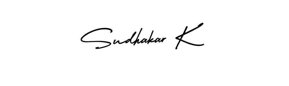 How to Draw Sudhakar K signature style? AmerikaSignatureDemo-Regular is a latest design signature styles for name Sudhakar K. Sudhakar K signature style 3 images and pictures png