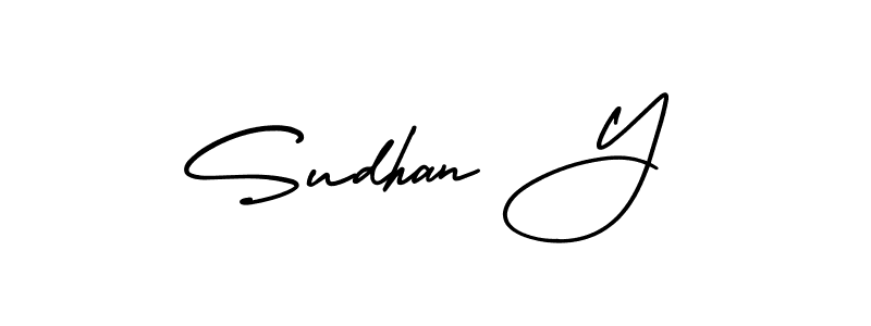 Make a beautiful signature design for name Sudhan Y. Use this online signature maker to create a handwritten signature for free. Sudhan Y signature style 3 images and pictures png